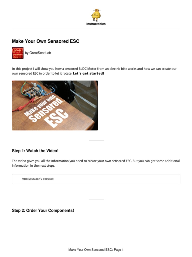 Build Your Own Sensored ESC Guide | PDF | Mosfet | Field Effect Transistor