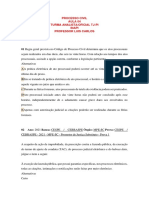 Lista de Questões Aula 04 Processo Civil Turma Analista Oficial TJ Piauí Inapi Professor Luis Carlos
