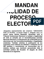 Demandan nulidad proceso electoral