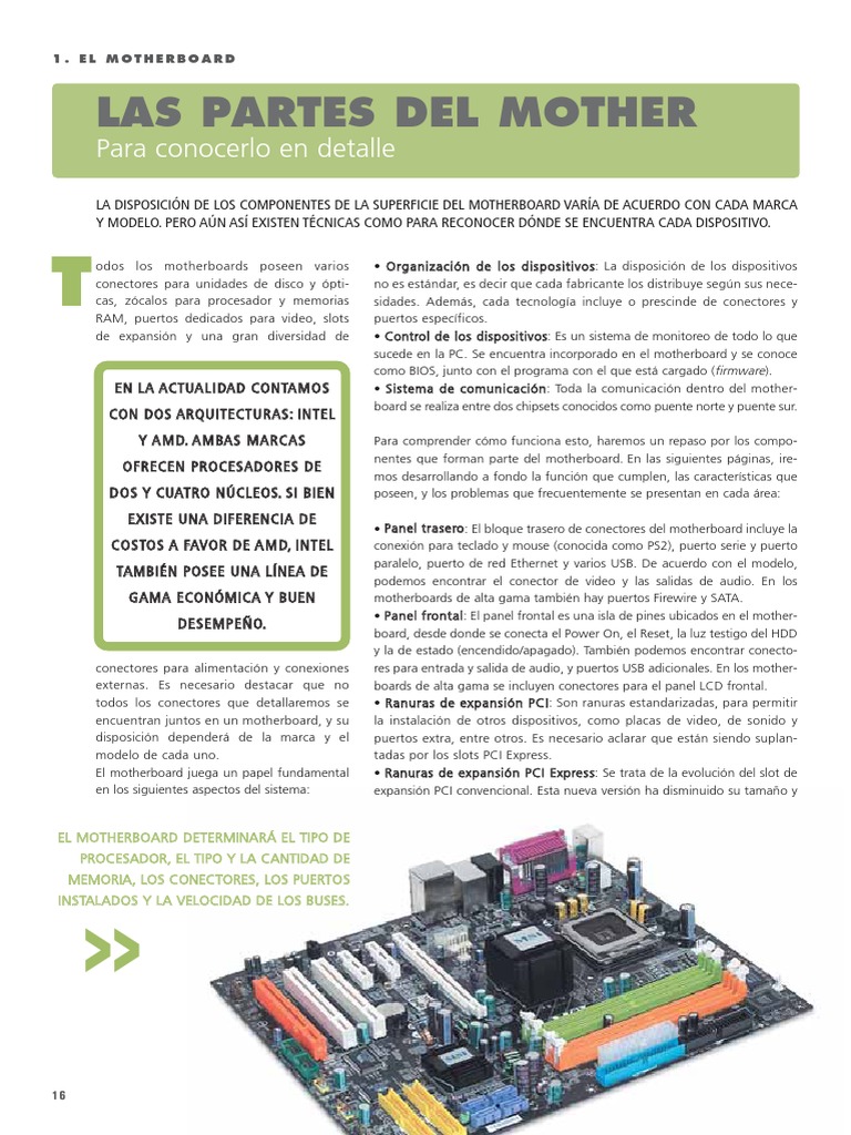 Partes de La Mainboard | PDF | Compatibles con PC Ibm | Computadoras ...