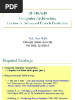 18 740 Fall15 Lecture05 Branch Prediction Afterlecture