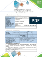 Guía de Actividades y Rúbrica de Evaluación - Tarea 2 - Geometría Molecular