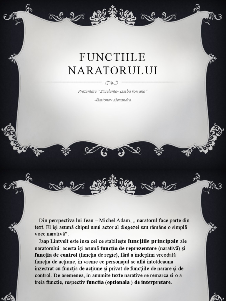 Functiile Naratorului | PDF