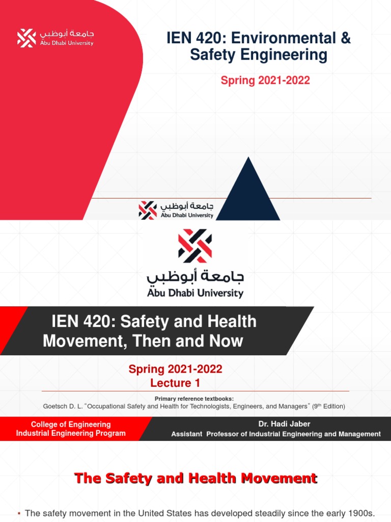 History of Safety and Health Engineering | PDF | Occupational Safety ...