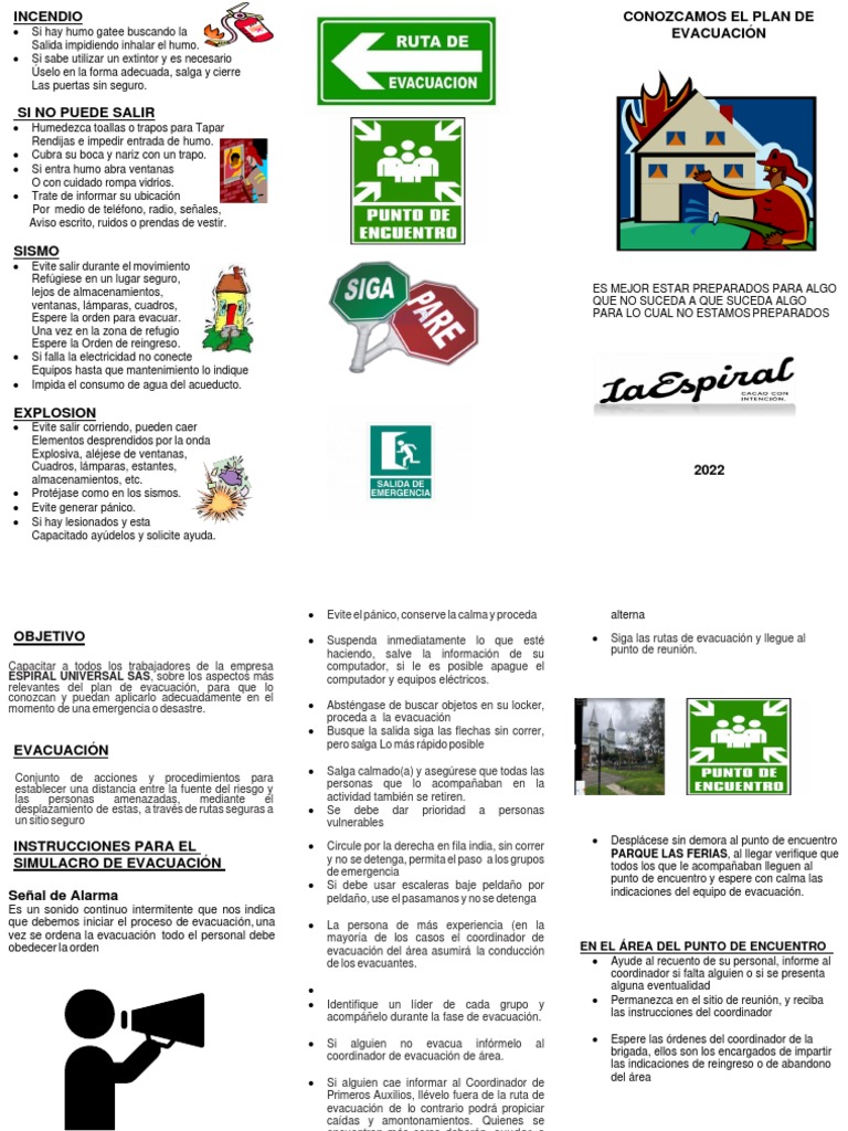 Folleto Plan de Emergencia y de Evacuacion 2022 | PDF