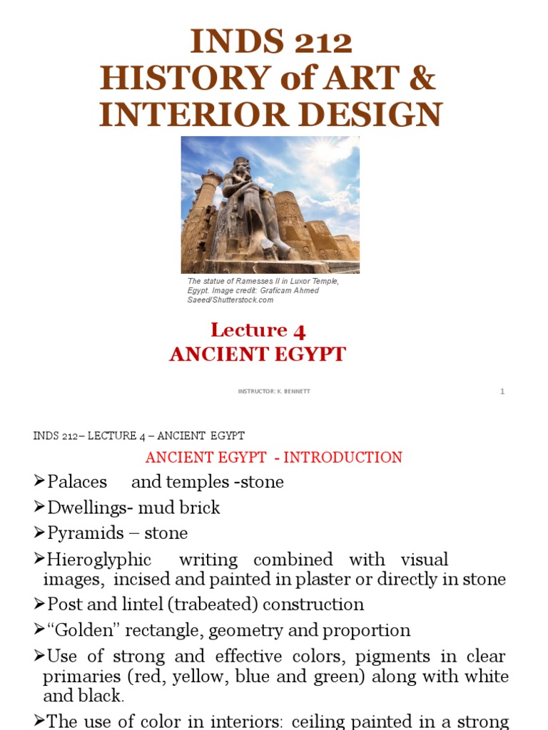 INDS 212 LECTURE 4 - ANCIENT EGYPT KBPDF | PDF | Ancient Egypt | Column