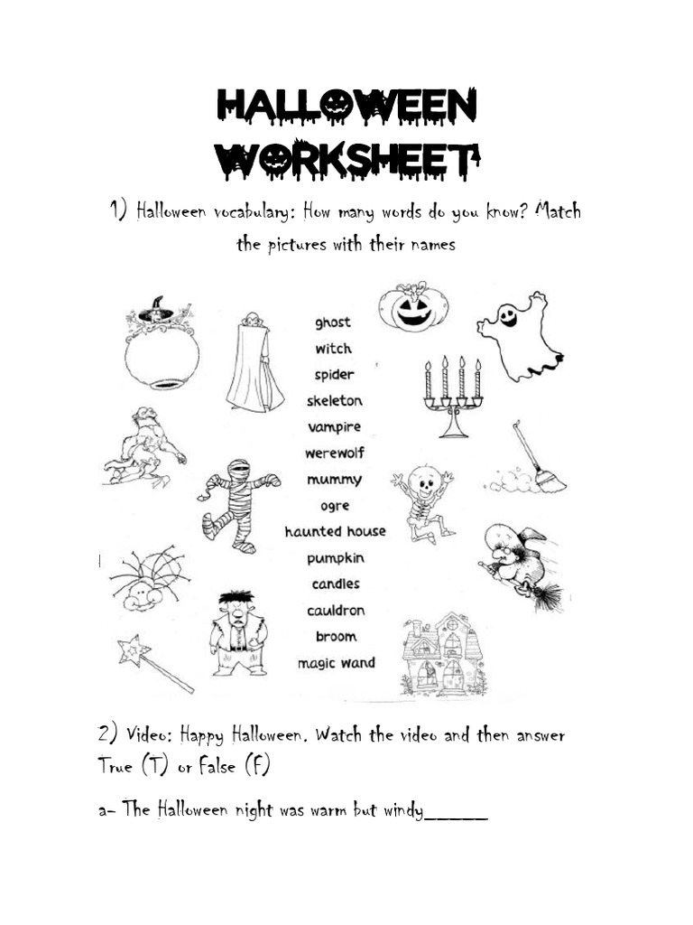 Halloween Worksheet | PDF