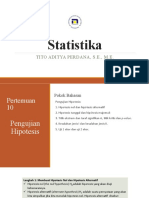 Statistika Pertemuan 10 Pengujian Hipotesis