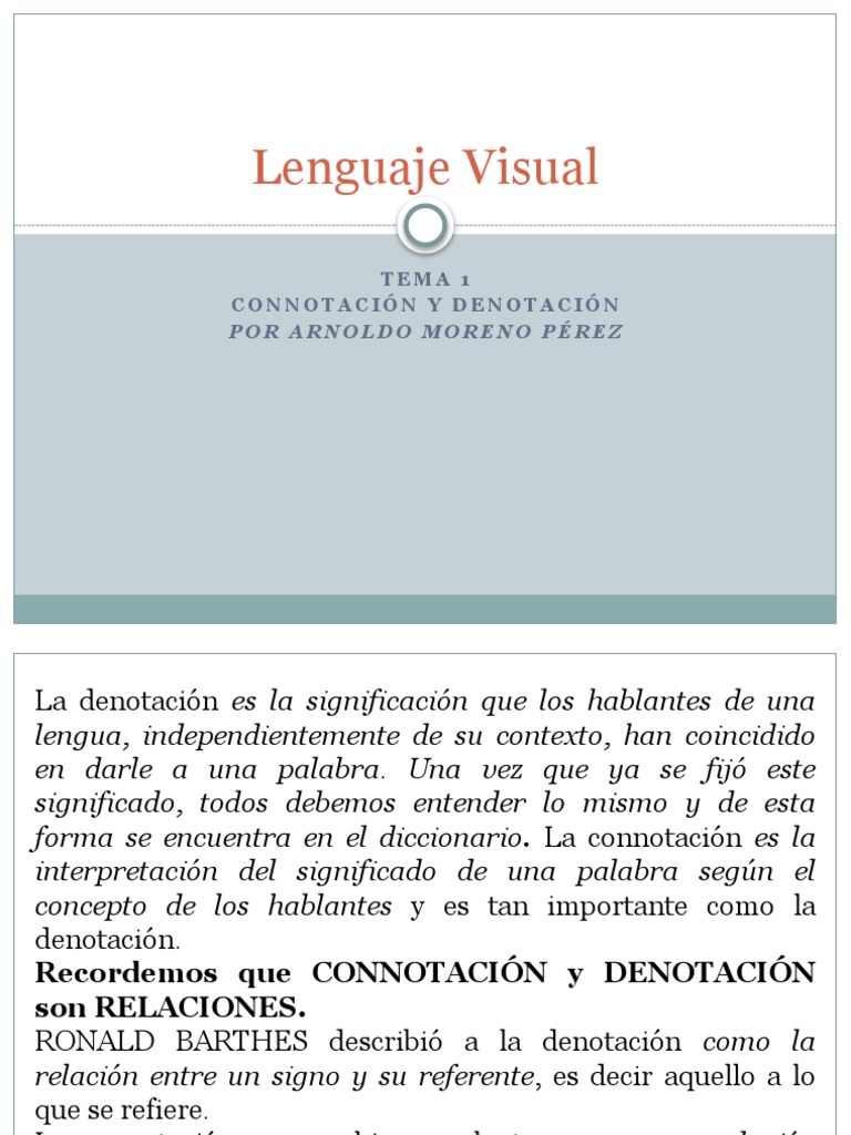 Denotación y Connotación en Lenguaje Visual | PDF | Connotación ...