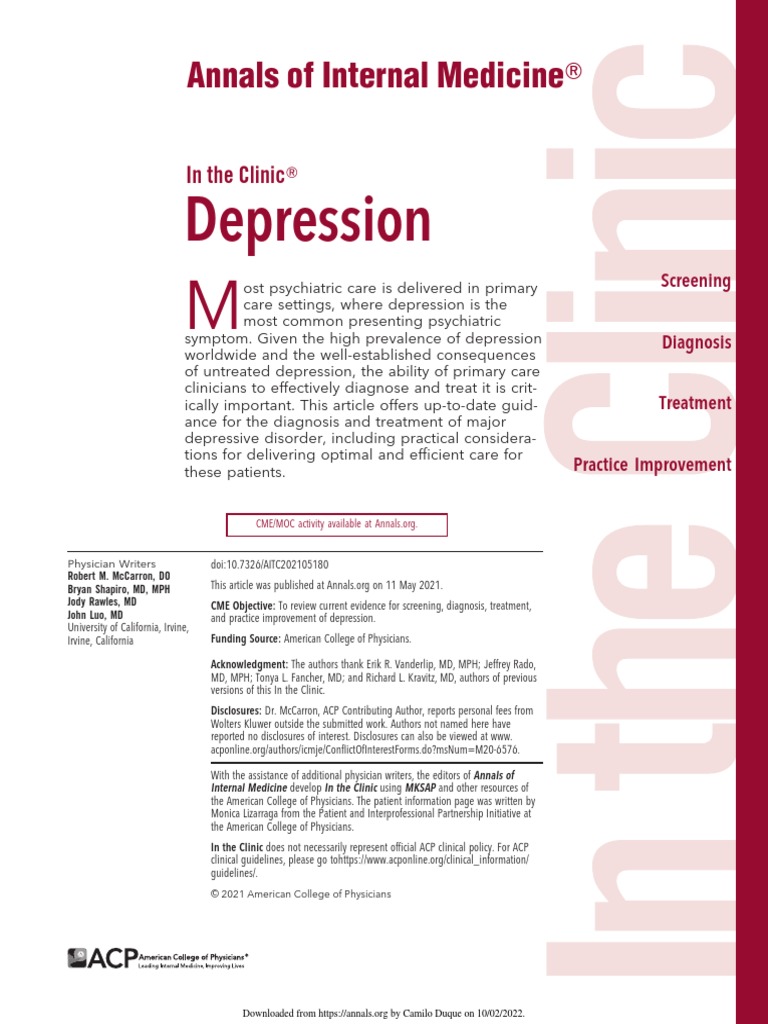 Depression | PDF | Major Depressive Disorder | Mental Disorder