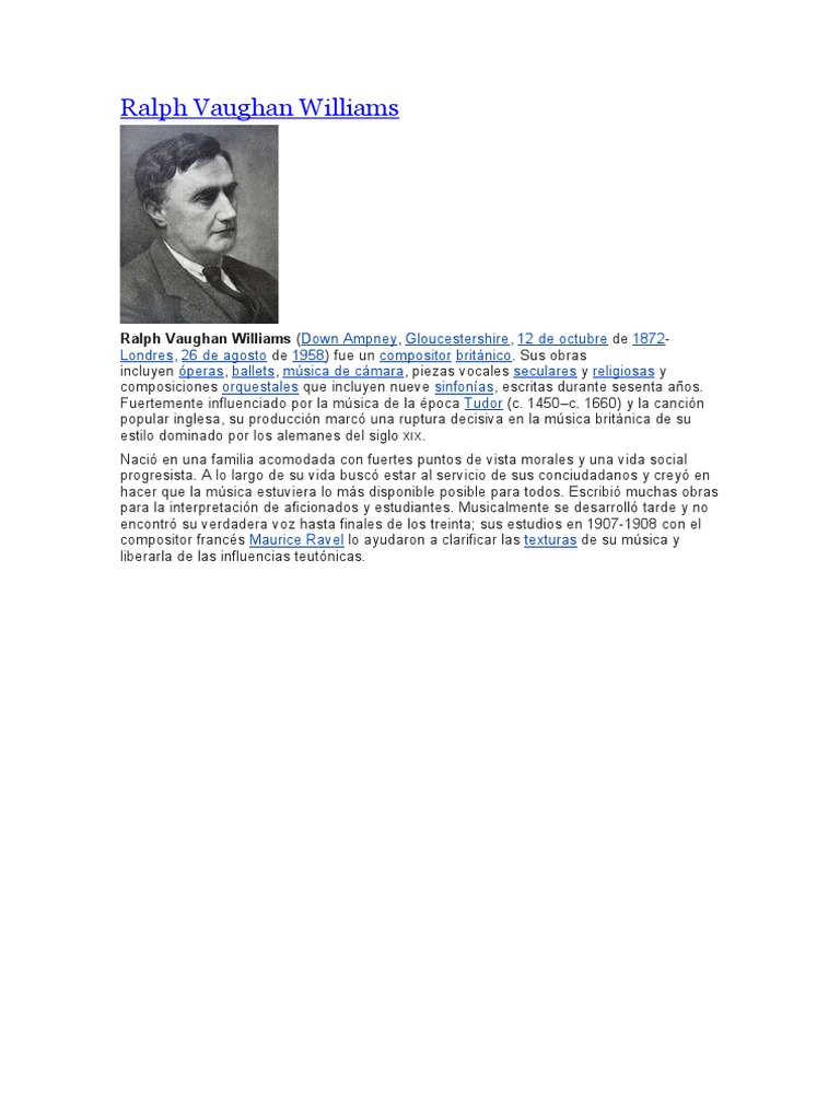 Ralph Vaughan Williams | PDF | Poetry | Classics