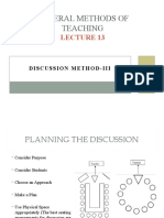 Lecture 13 - Discussion Method - III
