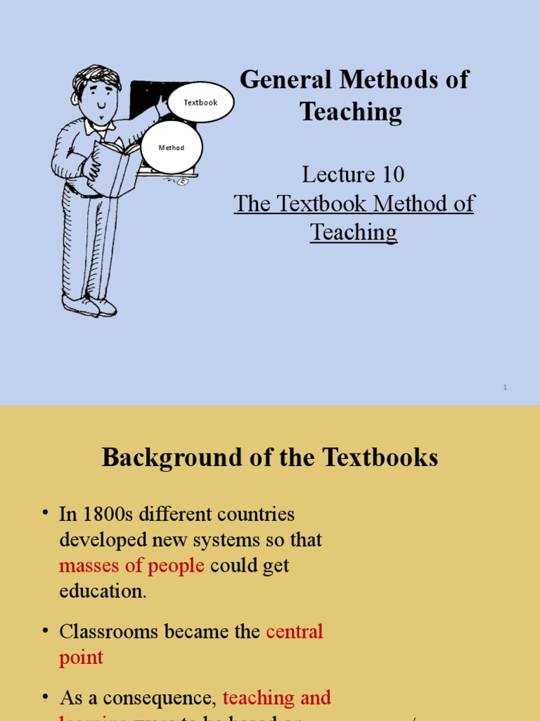 Lecture 10 the textbook method of teaching pdf teaching method