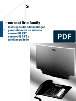 Euroset Line Family Instruções de Administração para Telefones de Sistema Euroset 82 2ST, Euroset 82 1ST e Telefone Padrão