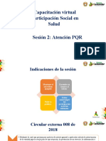 Capacitación Virtual Participación Social en Salud Sesión 2: Atención PQR