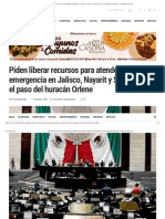 04-10-22 Piden liberar recursos para atender emergencia en Jalisco, Nayarit y Sinaloa por el paso del huracán Orlene