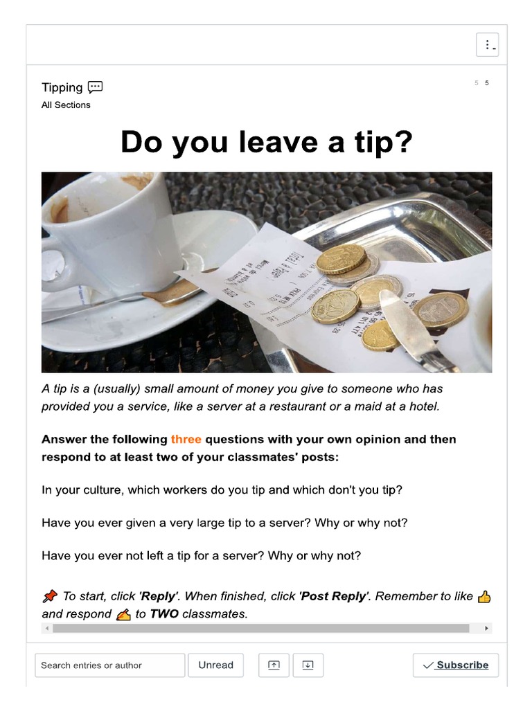 Do you leave a tip PDF