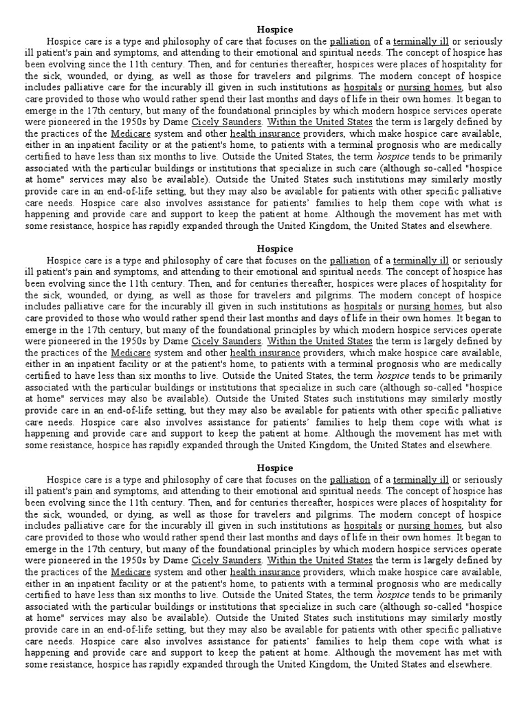 Hospice 1 | PDF