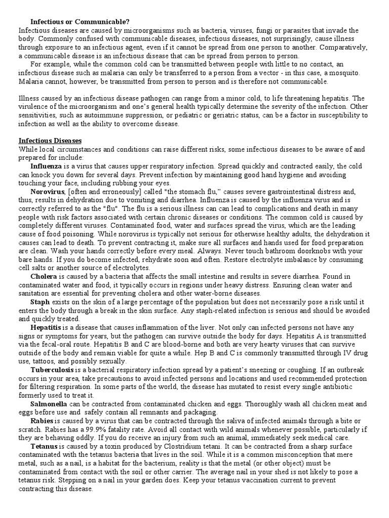 Infectious vs. Communicable Diseases Explained | PDF | Infection | Hiv/Aids
