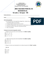 1B Examen Segundo Parcial de Matemáticas