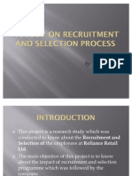 A Study On Recruitment and Selection Process