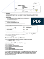 Examen parcial I de Matemática II para Ingeniería Civil