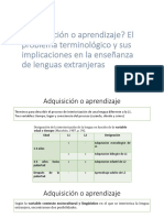 Tema 3 ¿Adquisición o Aprendizaje? El Problema Terminológico y Sus Implicaciones en La Enseñanza de Lenguas Extranjeras