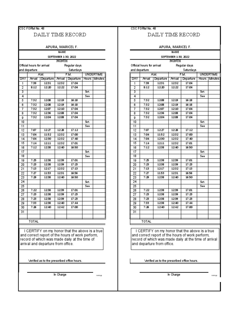 September DTR 2022 PDF