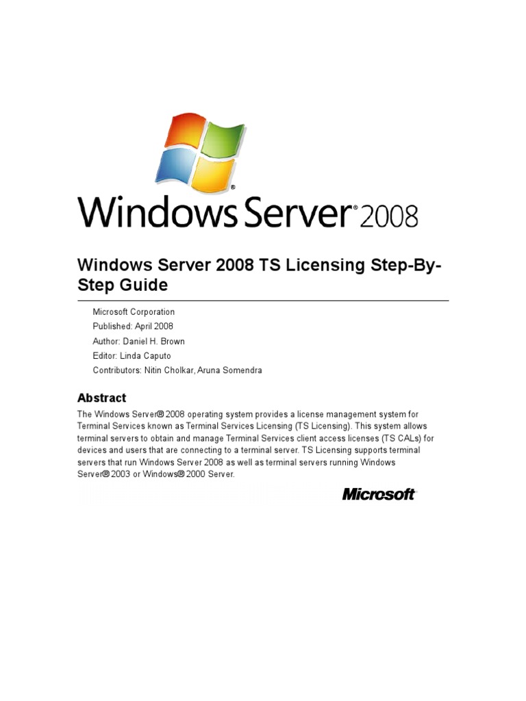 Windows Server 2008 TS Licensing Step-By-Step Guide | PDF | Remote ...