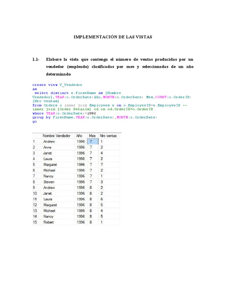 Vistas En Northwind Basicas Con Sql Server Pdf Informática Business