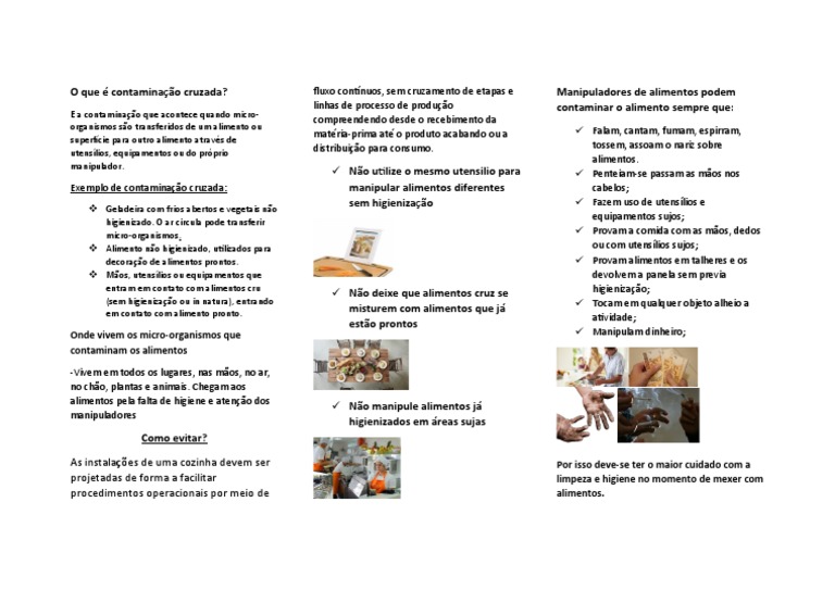 O Que É Contaminação Cruzada | PDF | Alimentos | Poluição