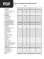 Ot Cota Skills Checklist 2