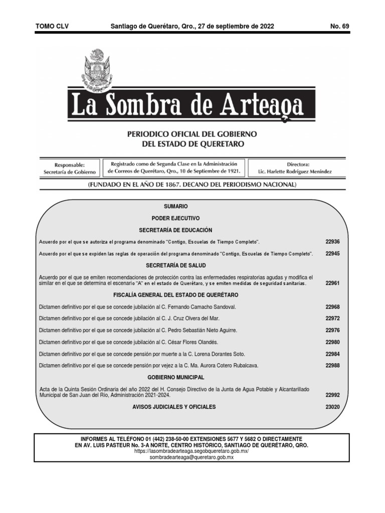 Sombra de Arteaga 27 de Septiembre 2022 PDF Organización Mundial de