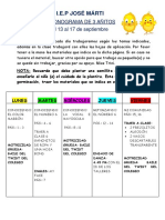 Cronograma Del 13 Al 17 de Septiembre