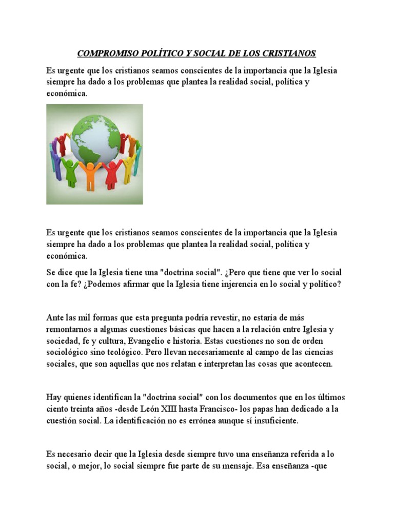 Compromiso Político y Social de la Iglesia | PDF | Iglesia Católica ...
