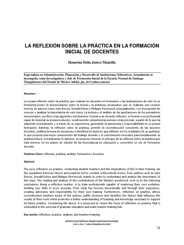 7 7 La Reflexion Sobre La Practica | PDF | Maestros | Método de enseñanza