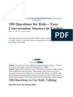 100 Questions For Kids - Easy Conversation Starters in English