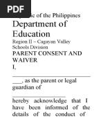 Parents Consent and Waiver