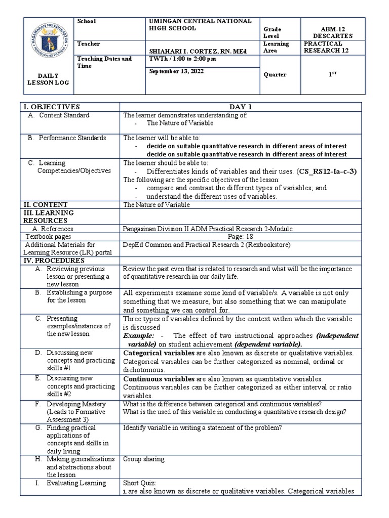 3 pr2 differentiates kinds of variables and their uses pdf