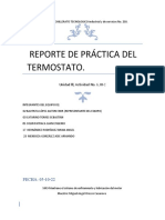 Reporte de Práctica Del Termostato.: FECHA: 05-10-22