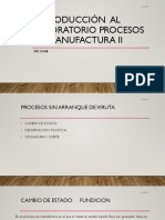 Introducción Al Laboratorio de Procesos de Manufactura II 2022-1