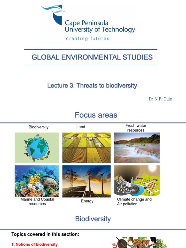 Lecture 3 Biodiversity Threats To Biodiversity PDF Habitat
