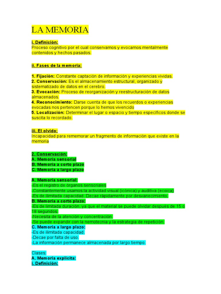 La Memoria Pdf