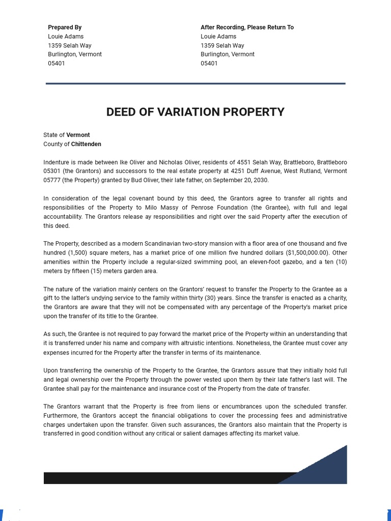 Deed of variation property template pdf deed notary public