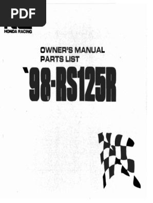 '94-RS125R オーナーズマニュアルセット ホンダ RS125R 92年モデル パーツリスト オーナーズマニュアル