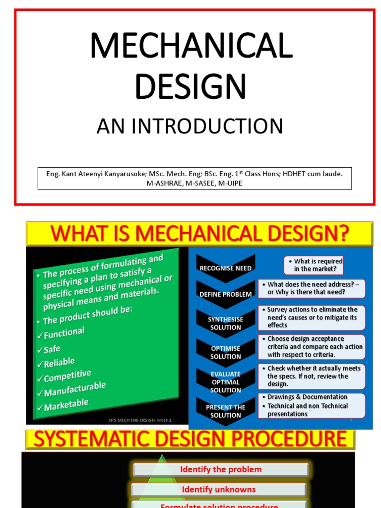 WEEK 1 - MECHANICAL DESIGN INTRODUCTION and MATERIALS | PDF