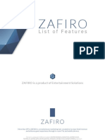 ZAFIRO List of Features