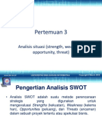 Pertemuan 3: Analisis Situasi (Strength, Weakness, Opportunity, Threat)