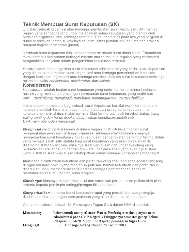 Teknik Membuat Sk Pdf