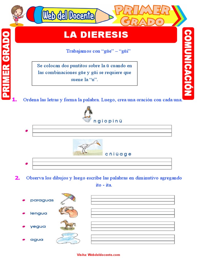 La Dieresis Para Primero de Primaria PDF